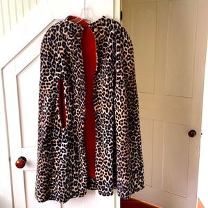 Vintage faux leopard cape